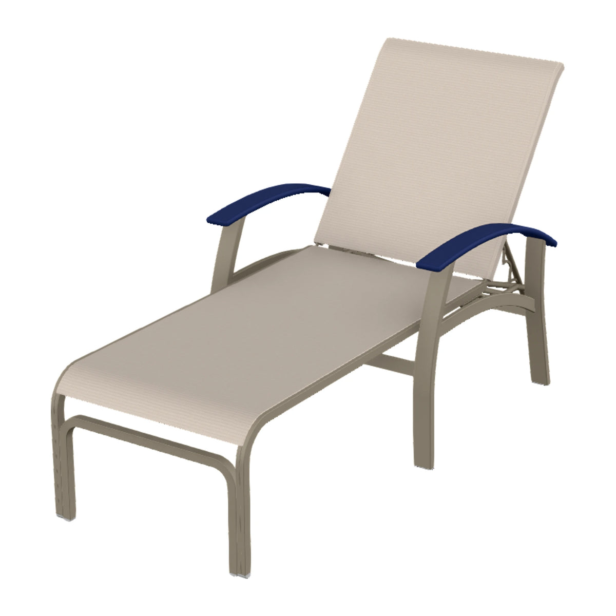 Belle Isle Sling Chaise — Storm PC / Navy Accents