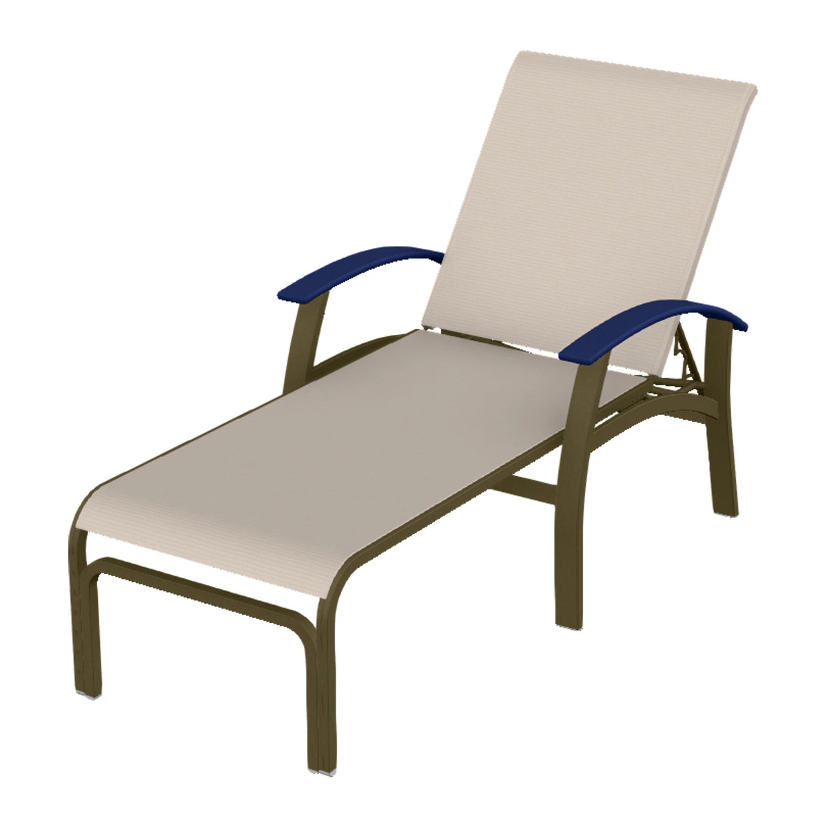 Belle Isle Sling Chaise — Beachwood PC / Navy Accents