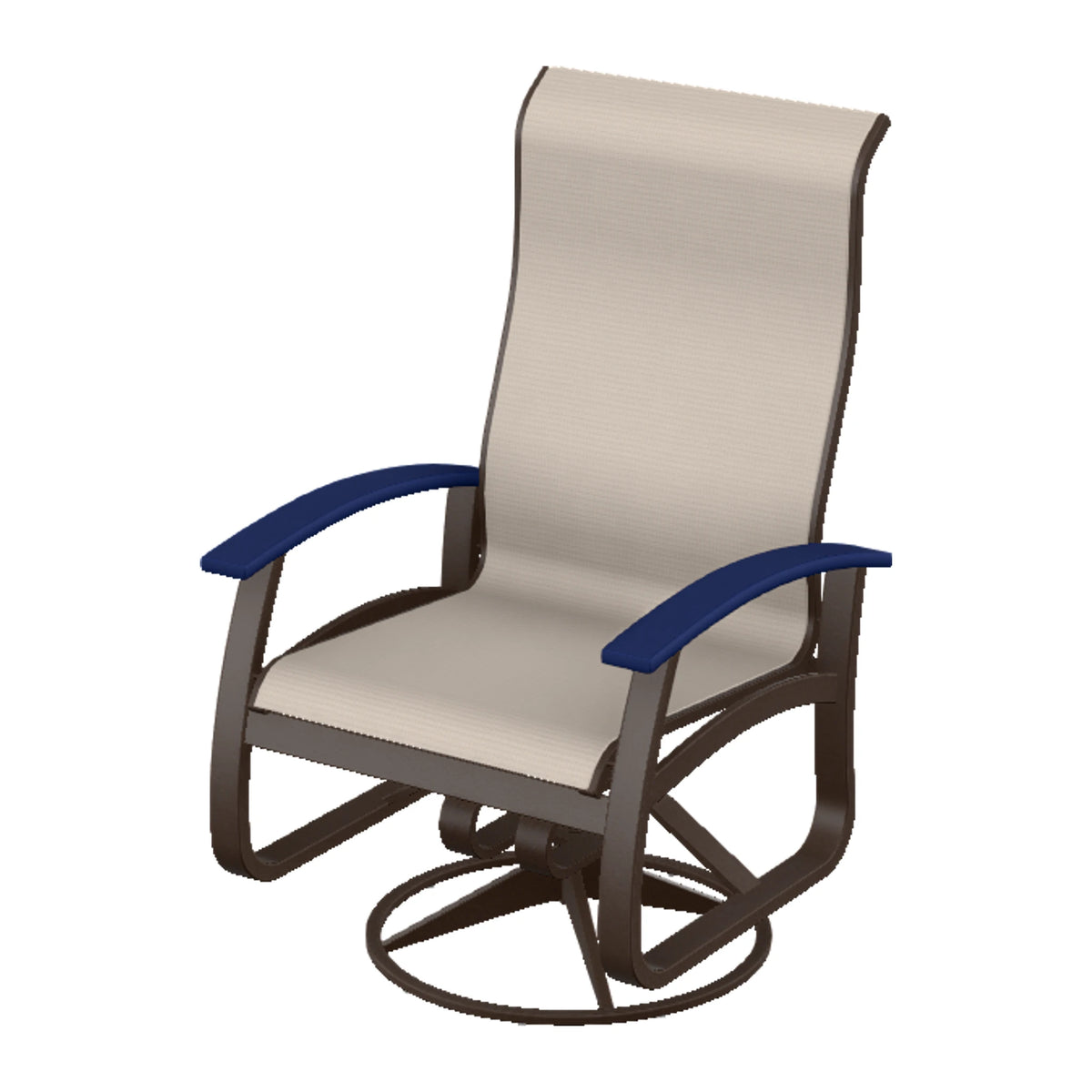 Belle Isle Sling Supreme Height Swivel Rocker — Kona PC / Navy Accents
