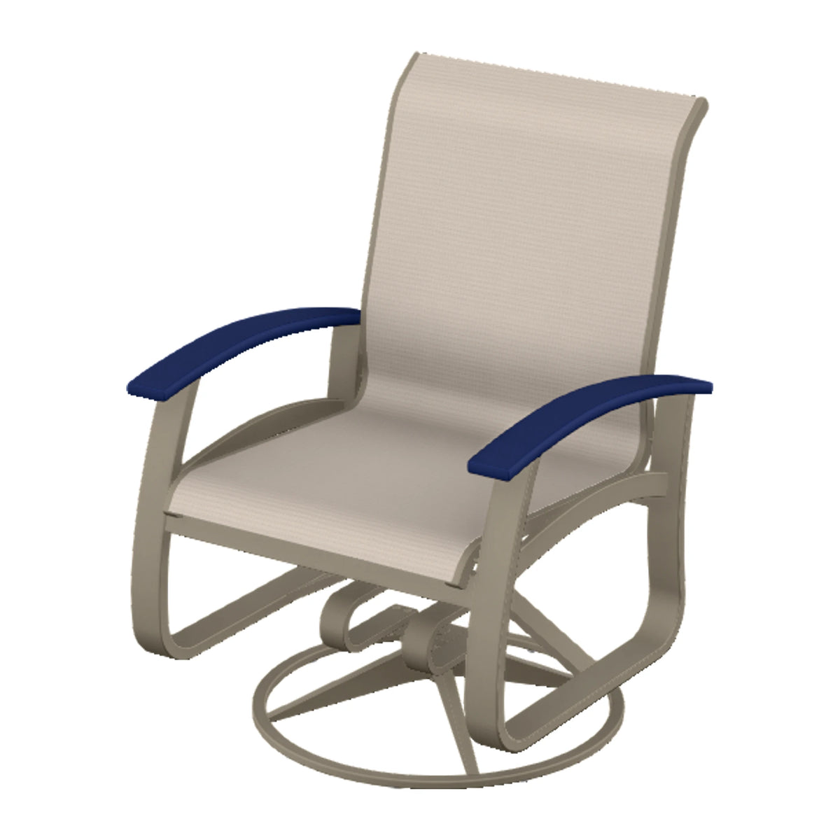 Belle Isle Sling Swivel Rocker — Storm PC / Navy Accents