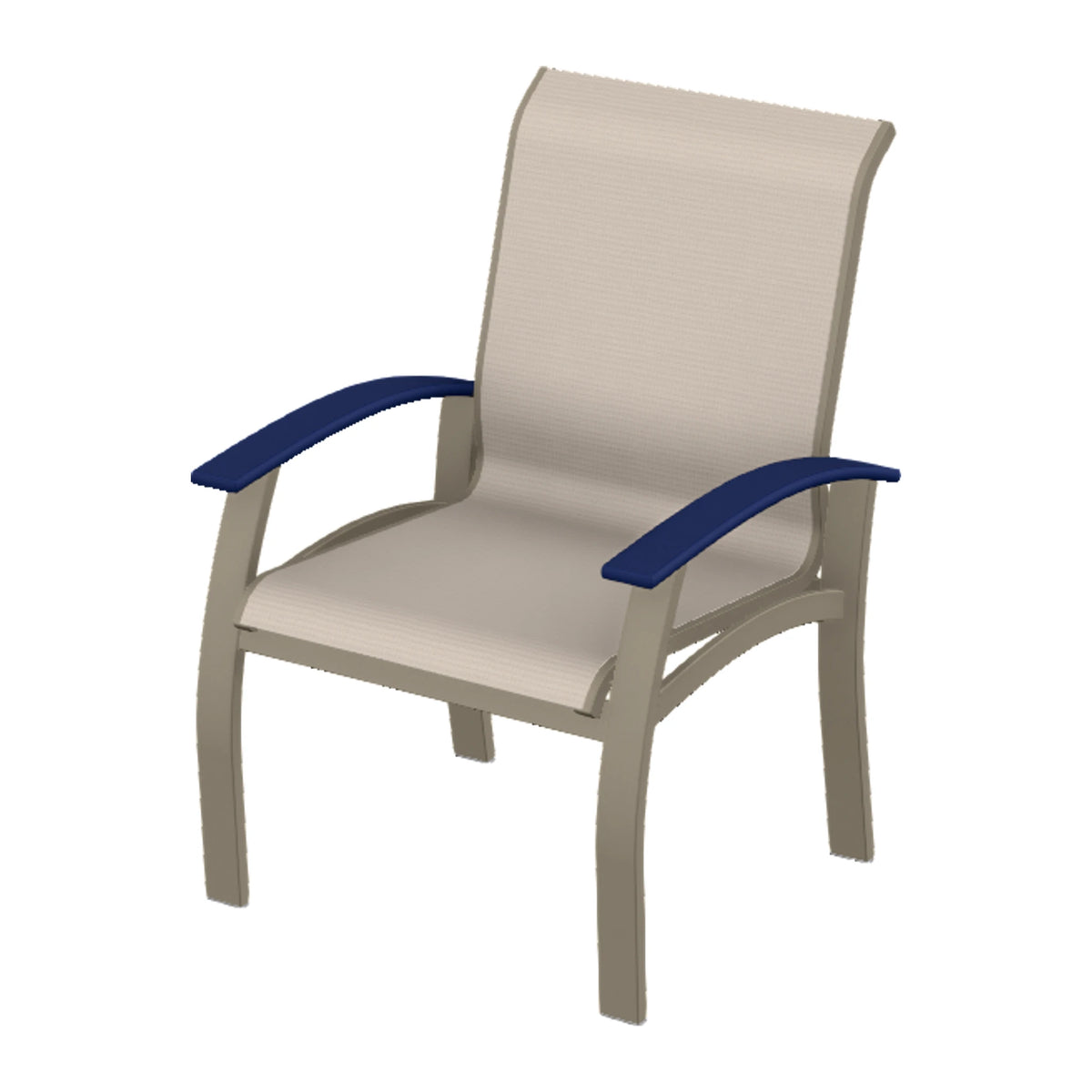 Belle Isle Sling Dining Armchair — Storm PC / Navy Accents