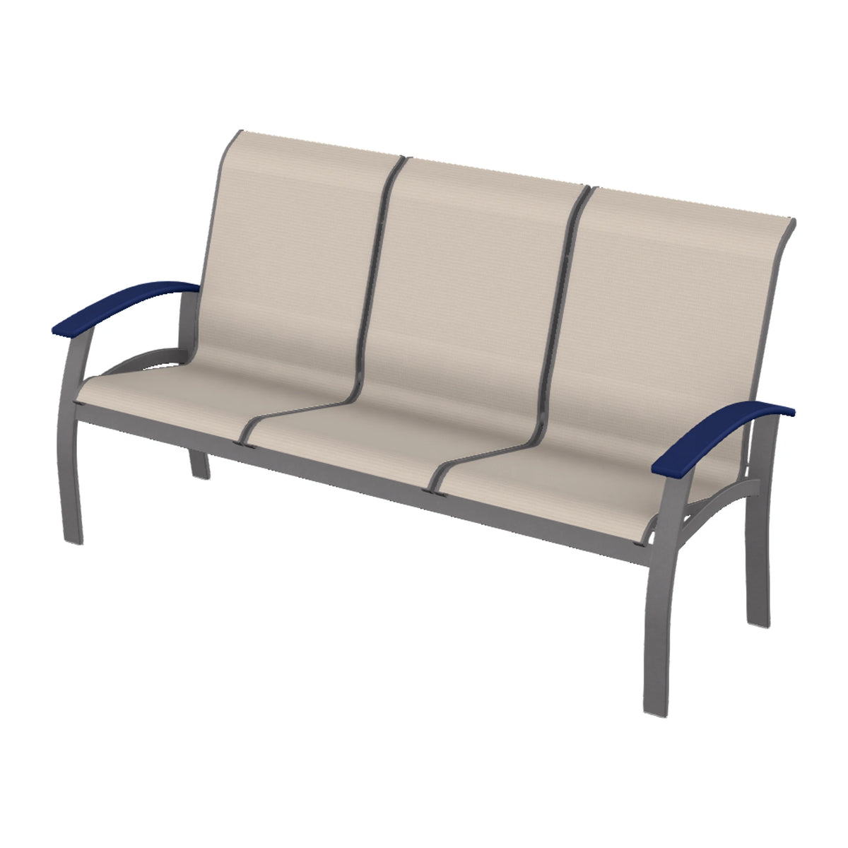 Belle Isle Sling Sofa — Graphite Txt PC / Navy Accents