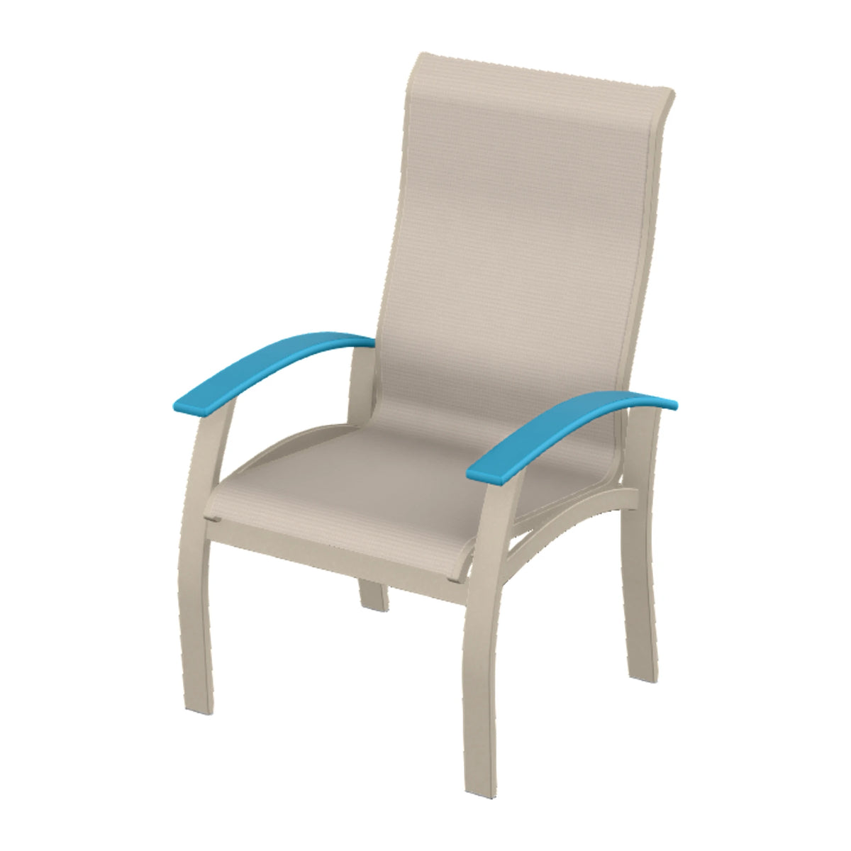 Belle Isle Sling Supreme Height Armchair — Desert Sand PC / Aqua Accents