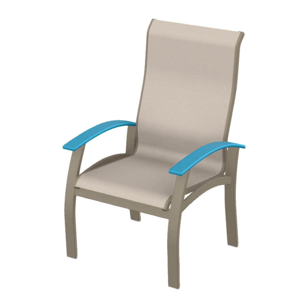 Belle Isle Sling Supreme Height Armchair — Storm PC / Aqua Accents