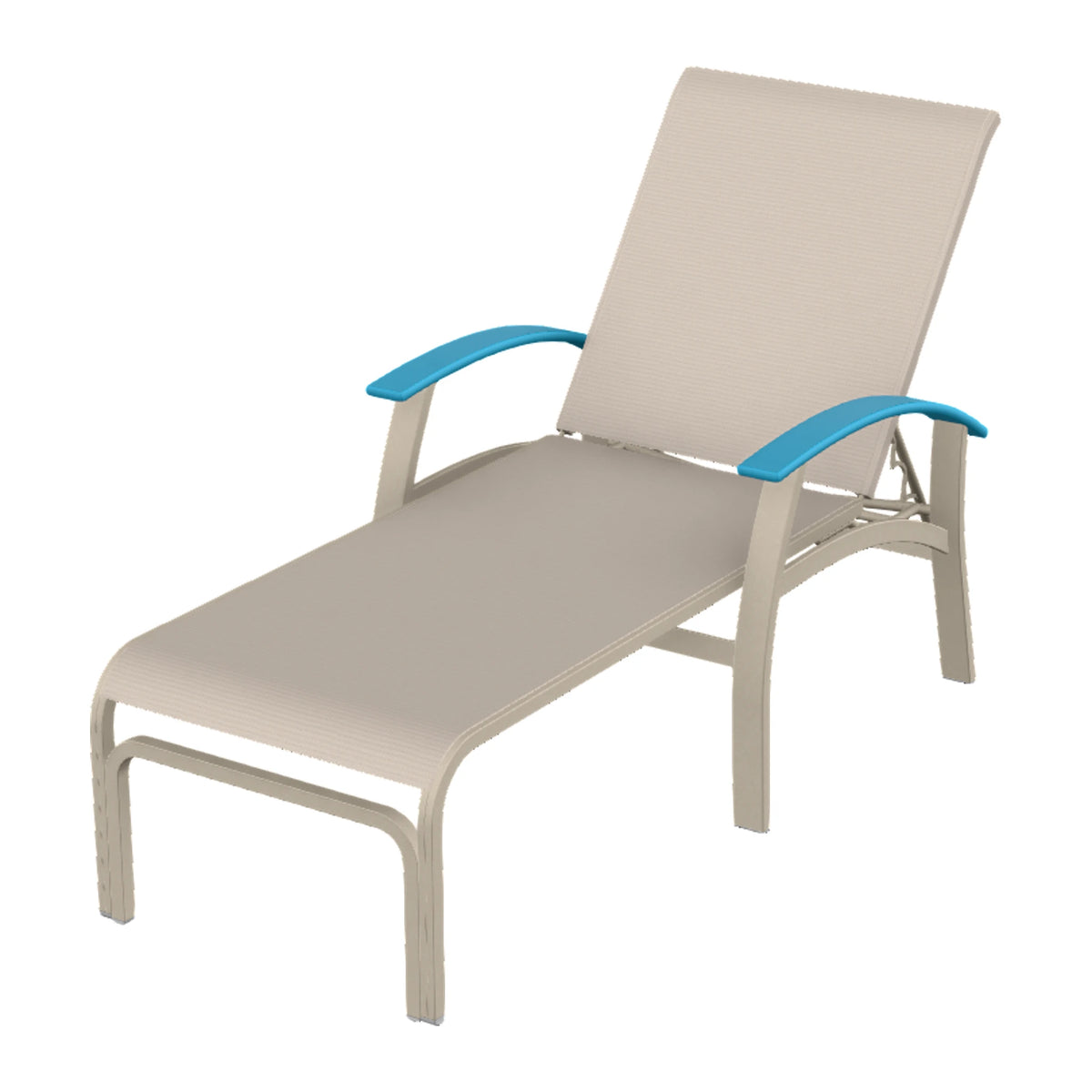 Belle Isle Sling Chaise — Desert Sand PC / Aqua Accents