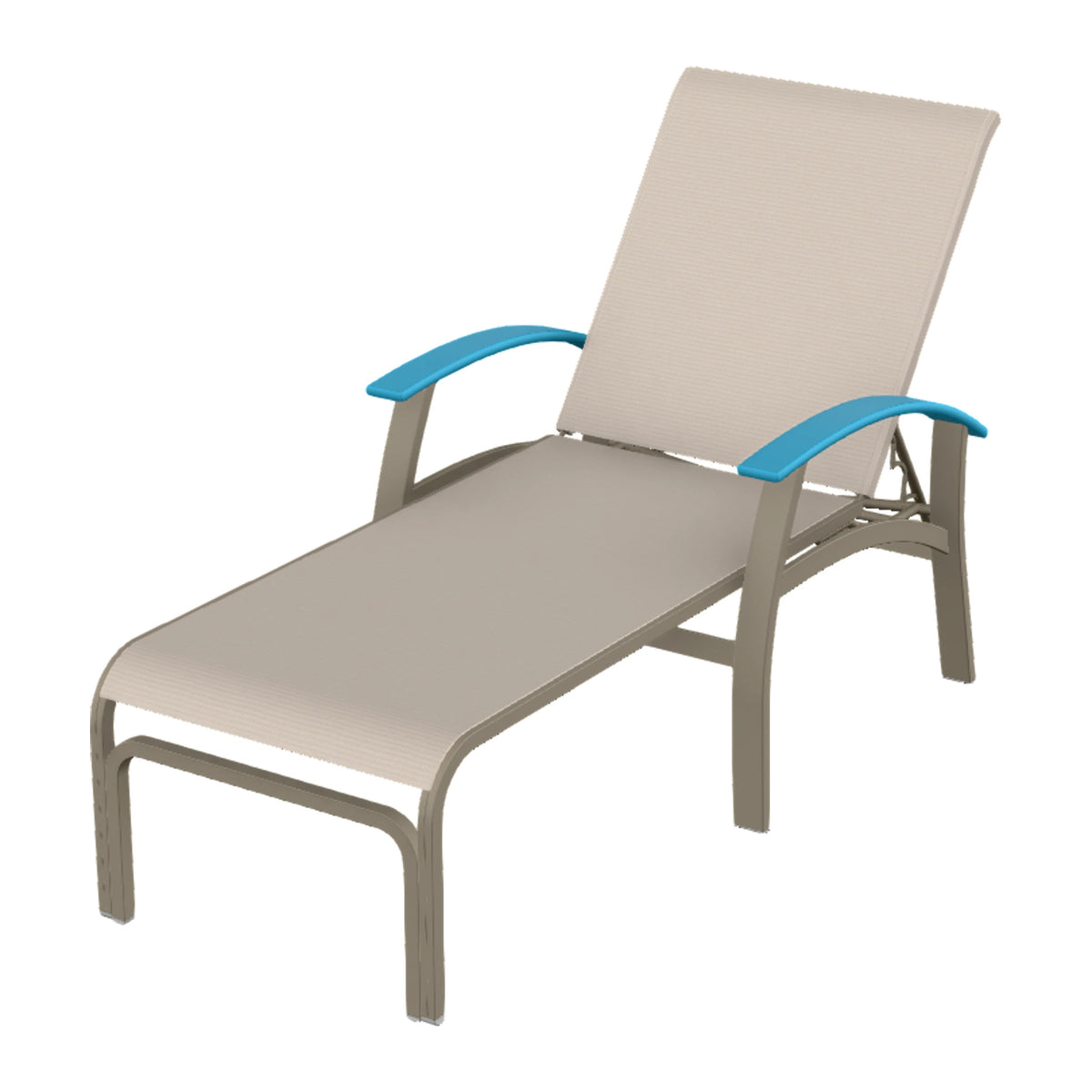 Belle Isle Sling Chaise — Storm PC / Aqua Accents