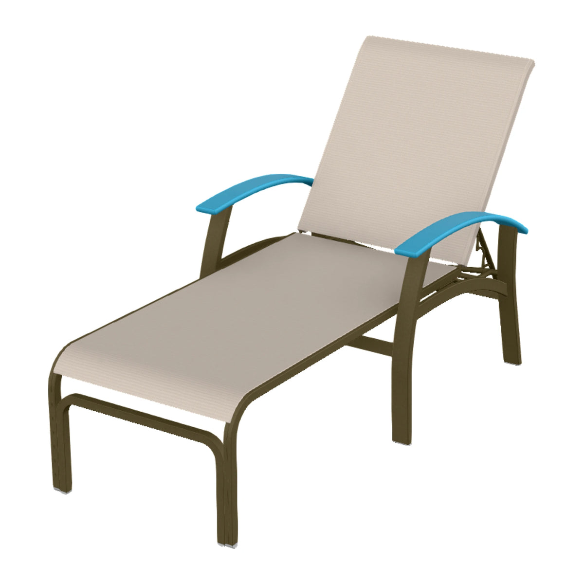 Belle Isle Sling Chaise — Beachwood PC / Aqua Accents