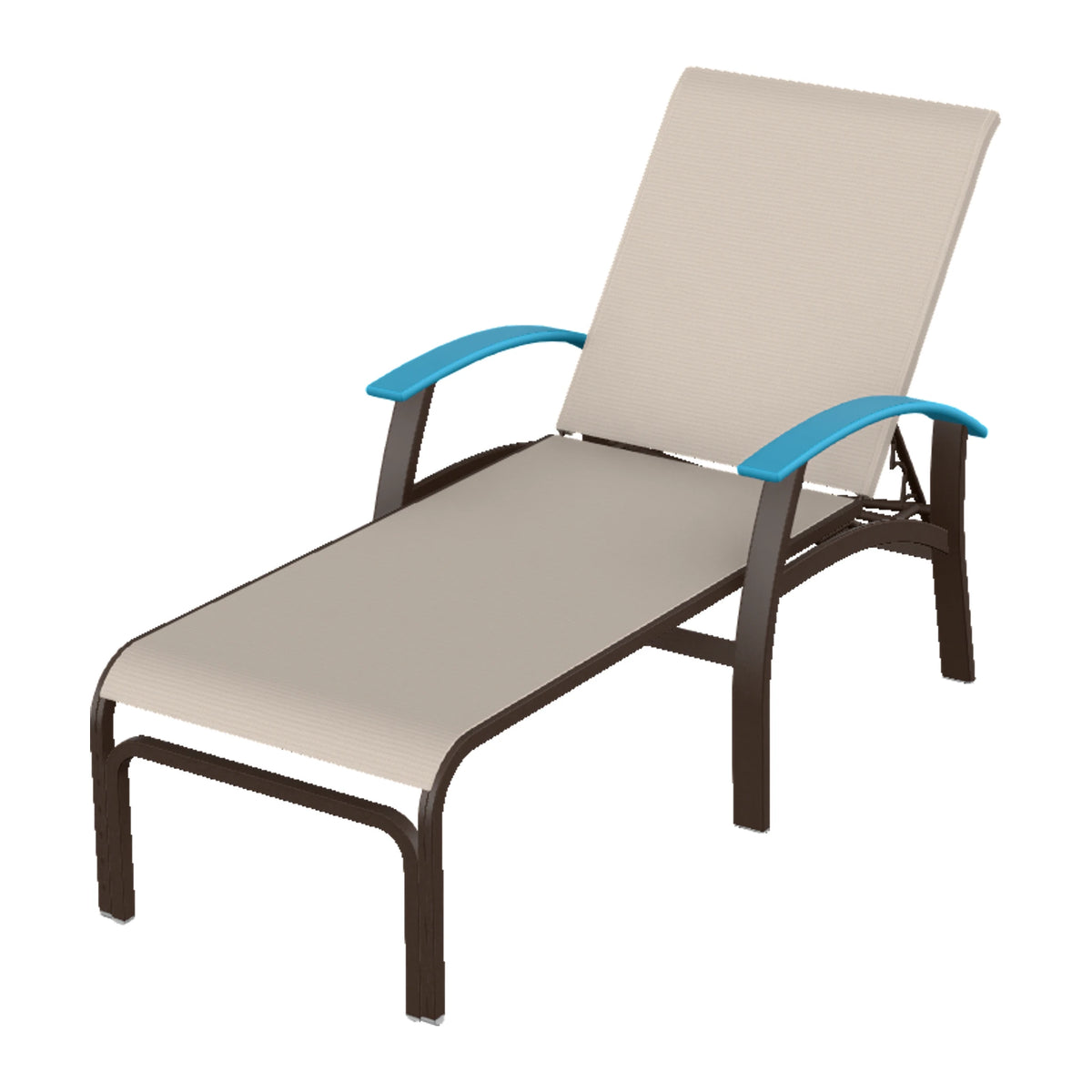 Belle Isle Sling Chaise — Kona PC / Aqua Accents