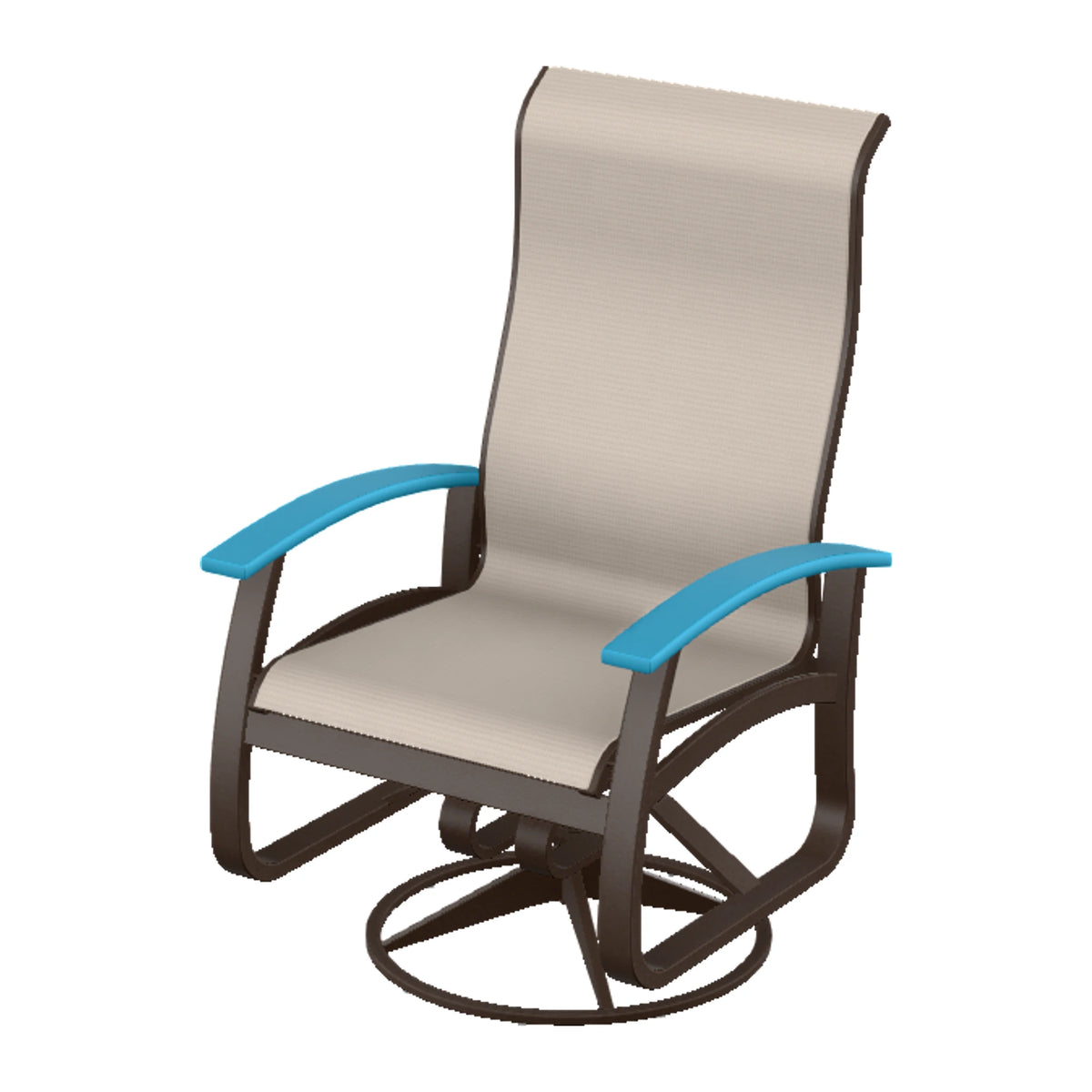Belle Isle Sling Supreme Height Swivel Rocker — Kona PC / Aqua Accents