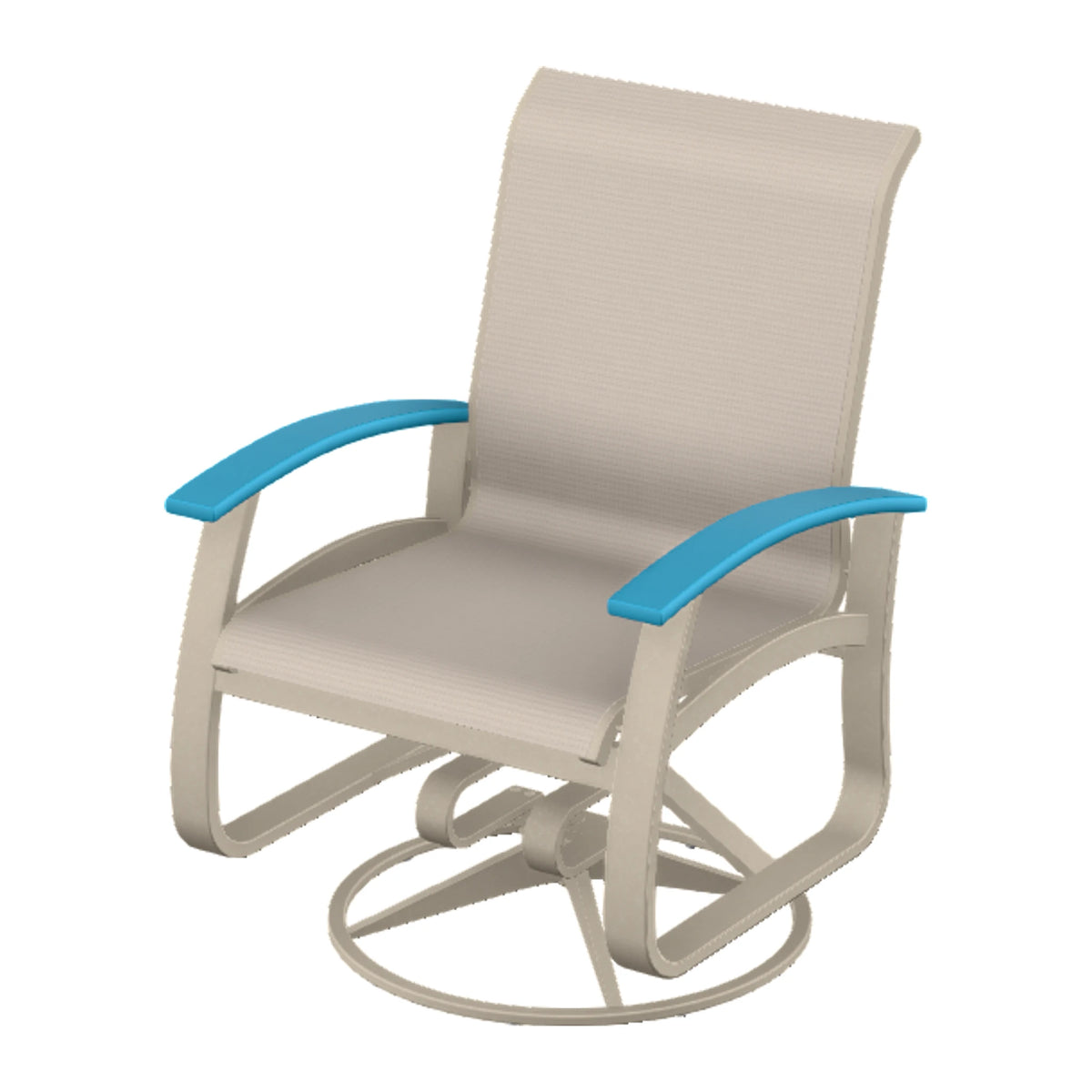 Belle Isle Sling Swivel Rocker — Desert Sand PC / Aqua Accents