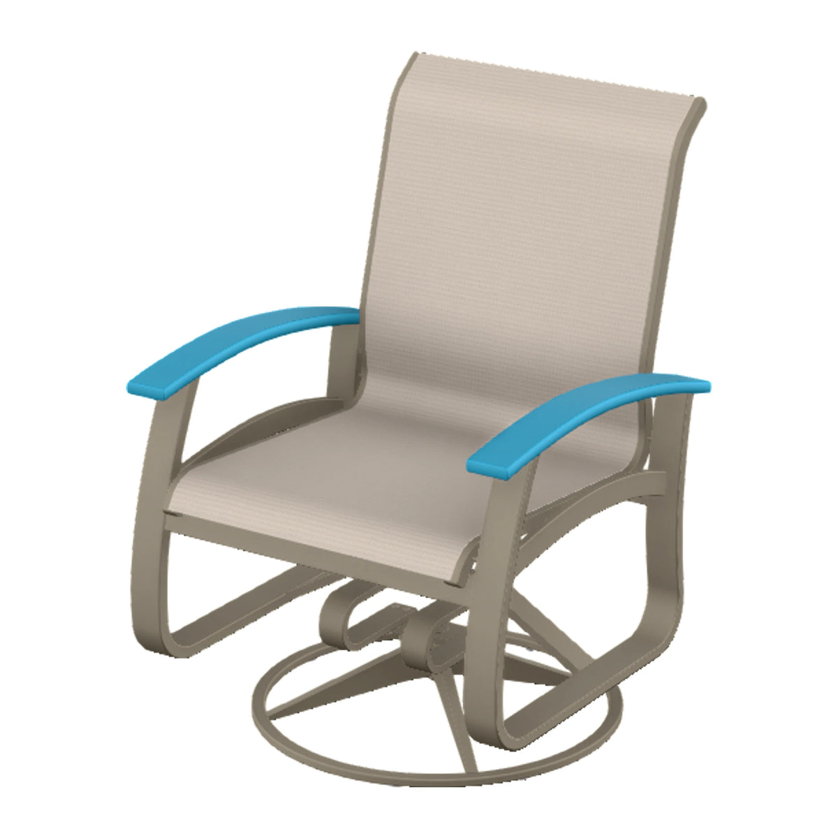 Belle Isle Sling Swivel Rocker — Storm PC / Aqua Accents