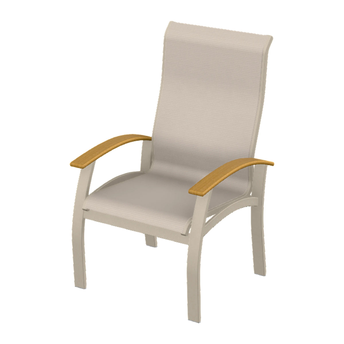 Belle Isle Sling Supreme Height Armchair — Desert Sand PC / Teak Accents