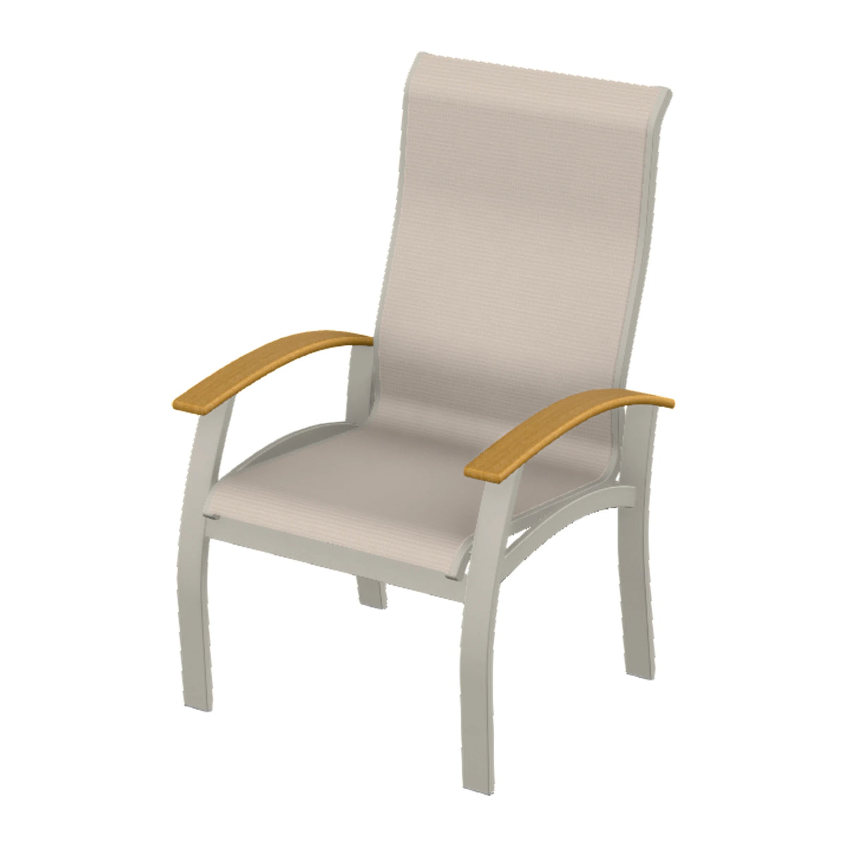 Belle Isle Sling Supreme Height Armchair — Warm Grey PC / Teak Accents