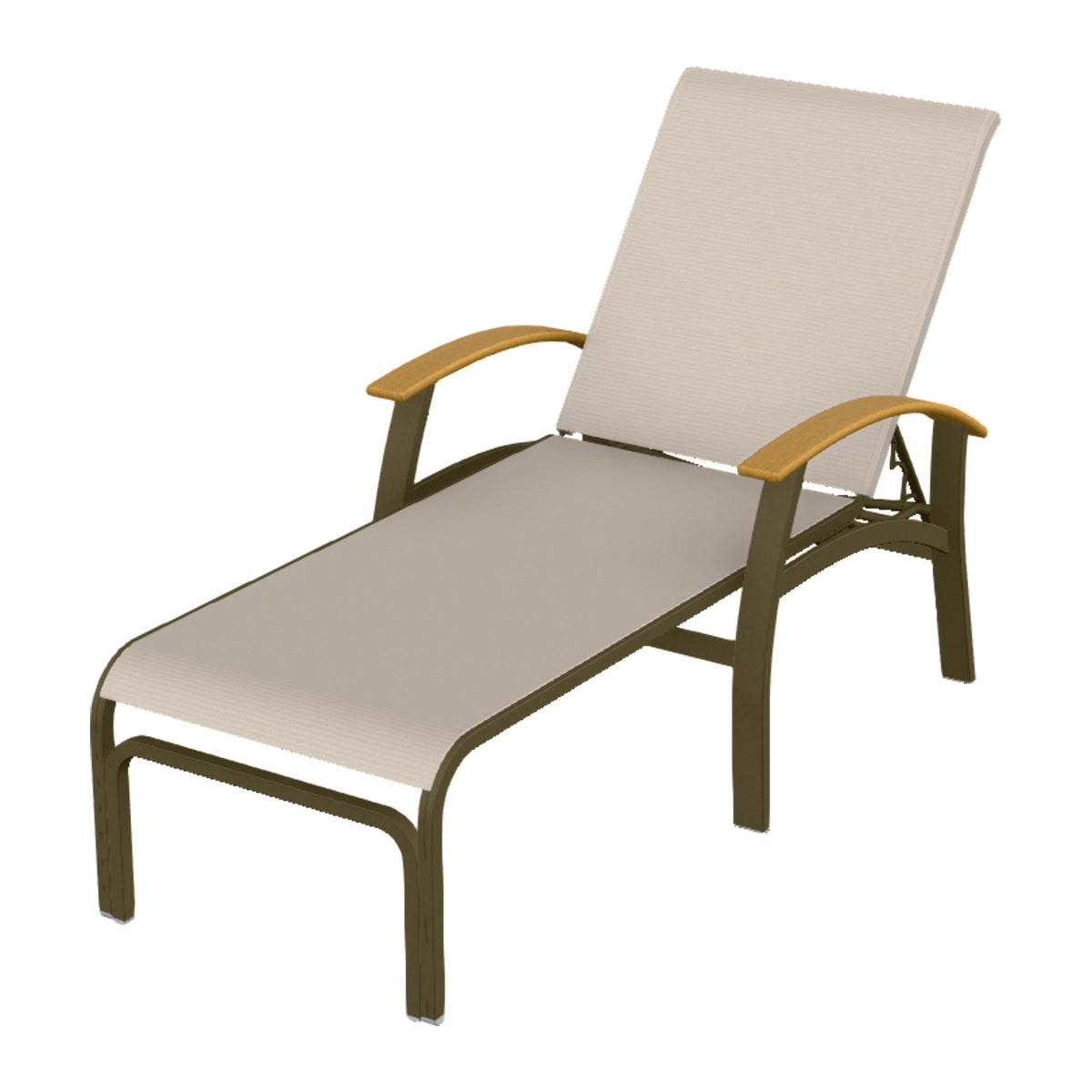 Belle Isle Sling Chaise — Beachwood PC / Teak Accents