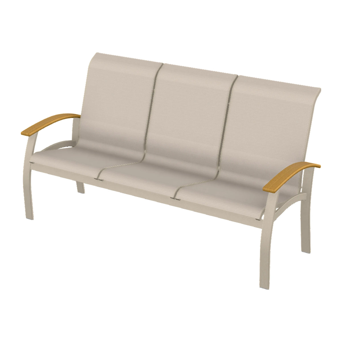 Belle Isle Sling Sofa — Desert Sand PC / Teak Accents