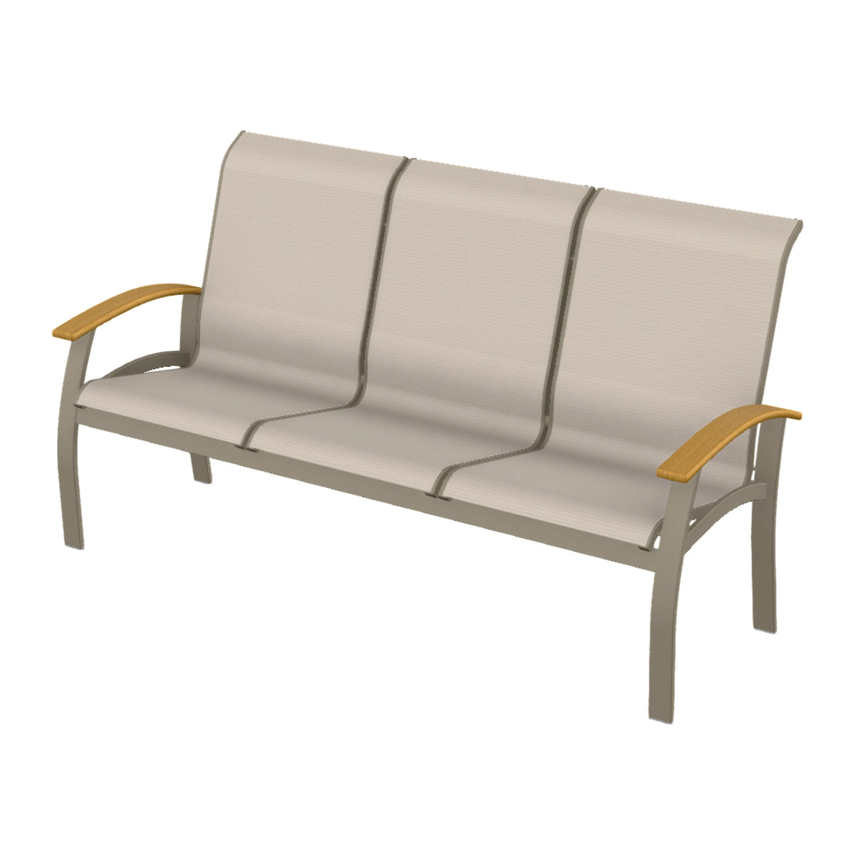 Belle Isle Sling Sofa — Storm PC / Teak Accents