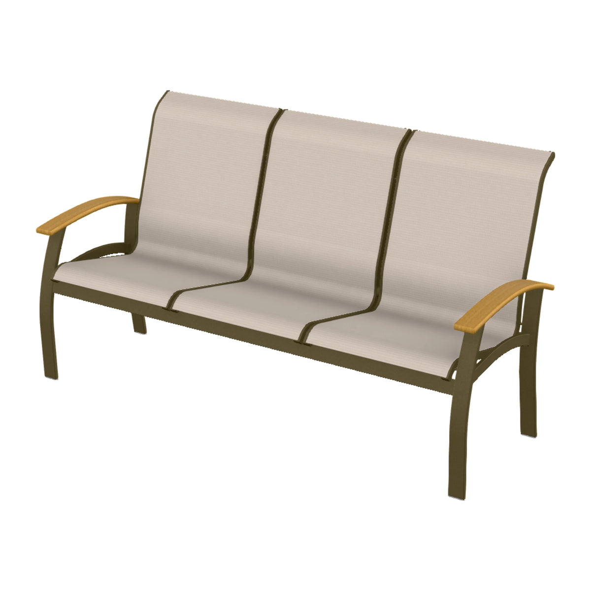 Belle Isle Sling Sofa — Beachwood PC / Teak Accents