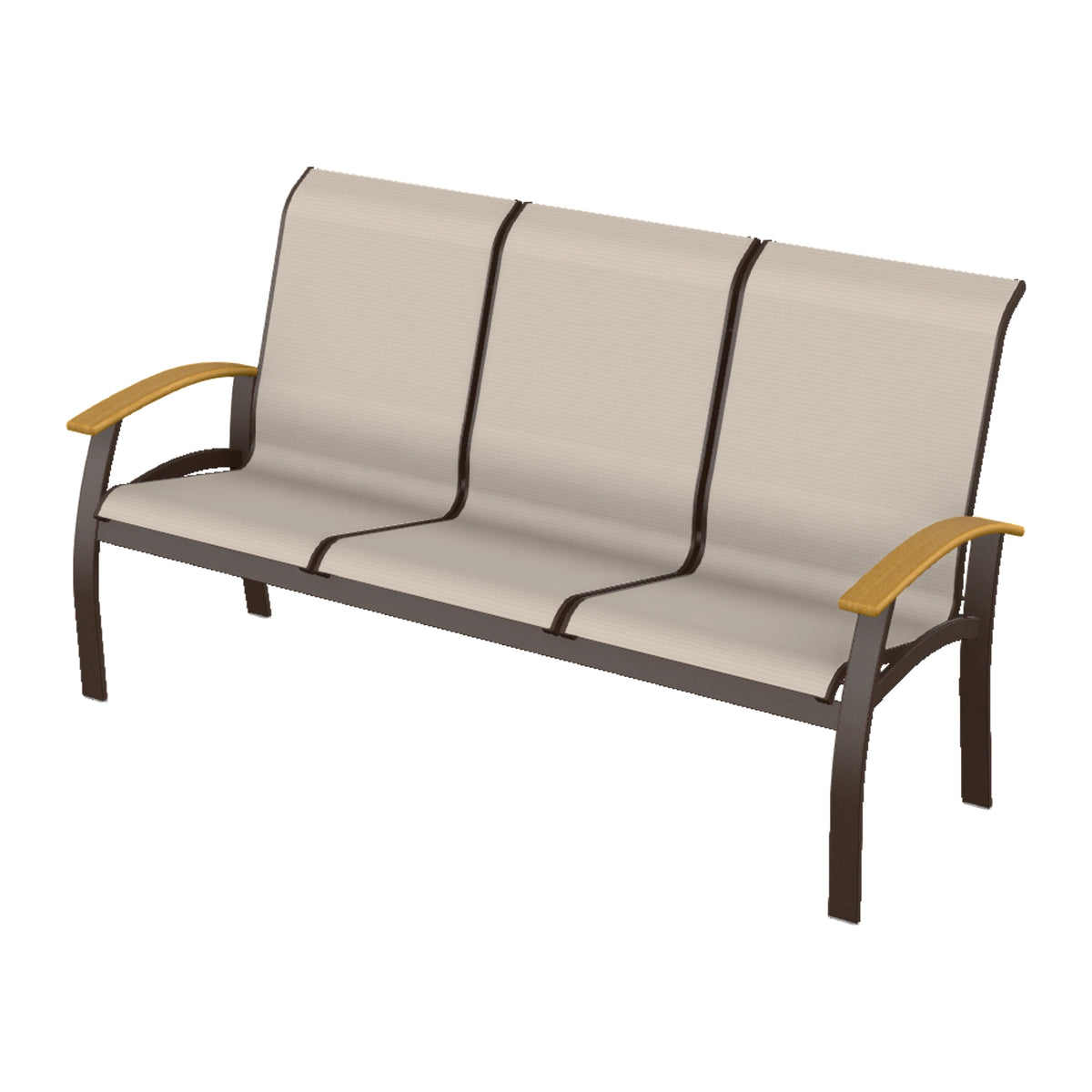 Belle Isle Sling Sofa — Kona PC / Teak Accents