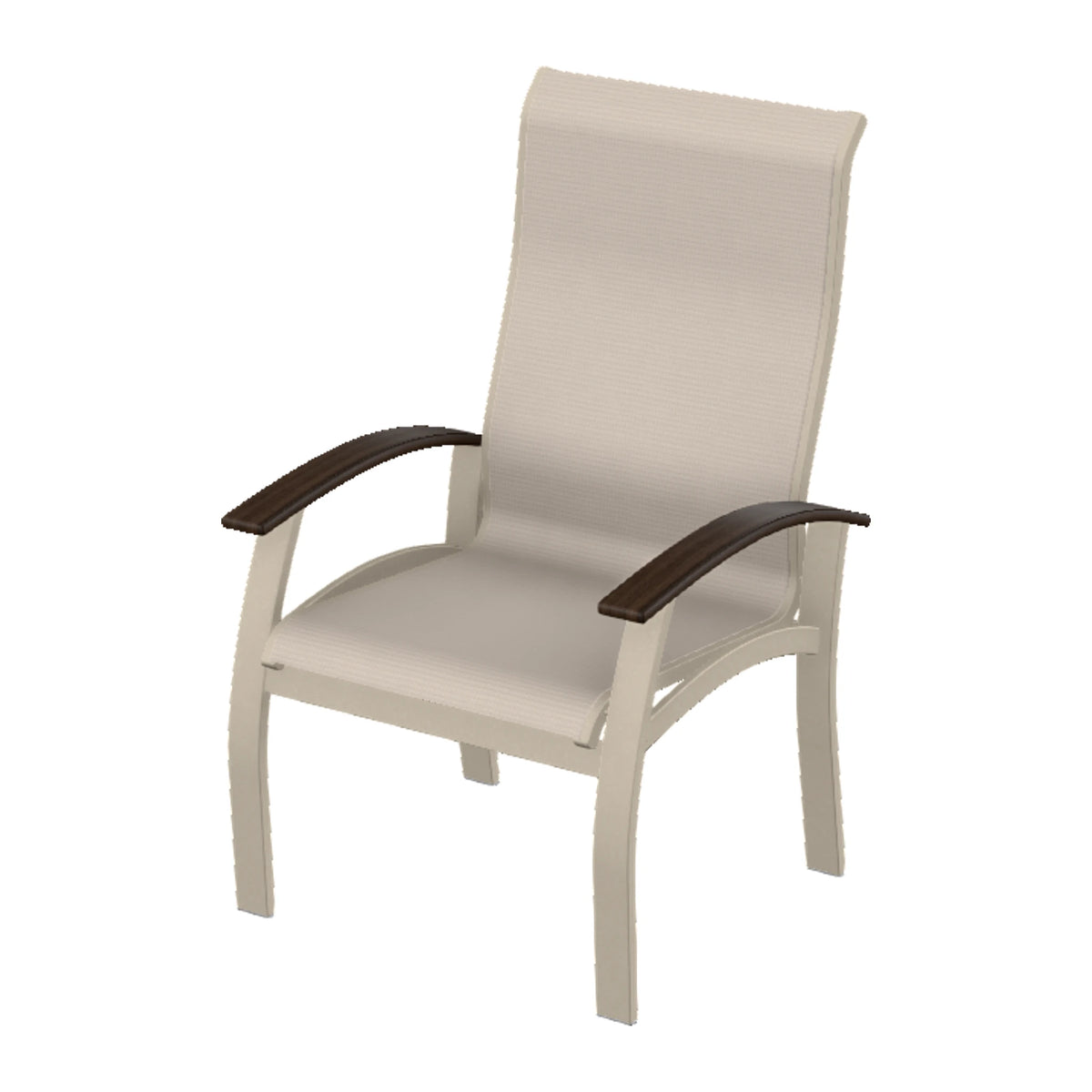Belle Isle Sling Supreme Height Armchair — Desert Sand PC / Chestnut Accents