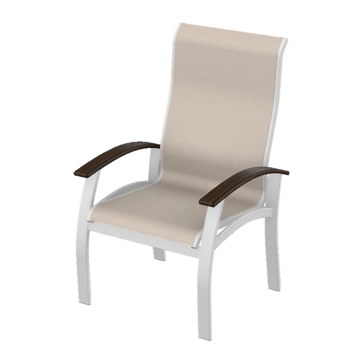 Belle Isle Sling Supreme Height Armchair — White Txt PC / Chestnut Accents