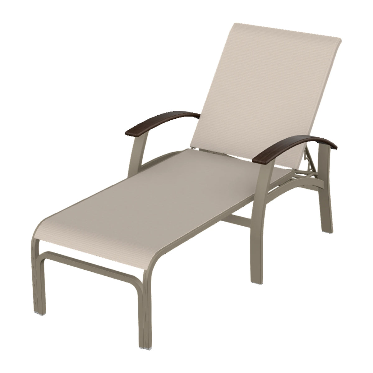 Belle Isle Sling Chaise — Storm PC / Chestnut Accents