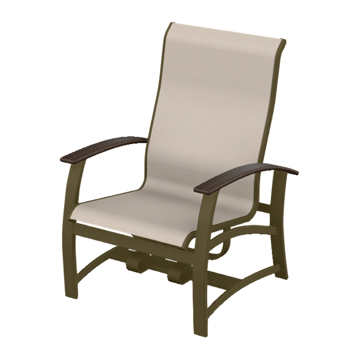 Belle Isle Sling Chat Chair w/ Hidden Motion — Beachwood PC / Chestnut Accents