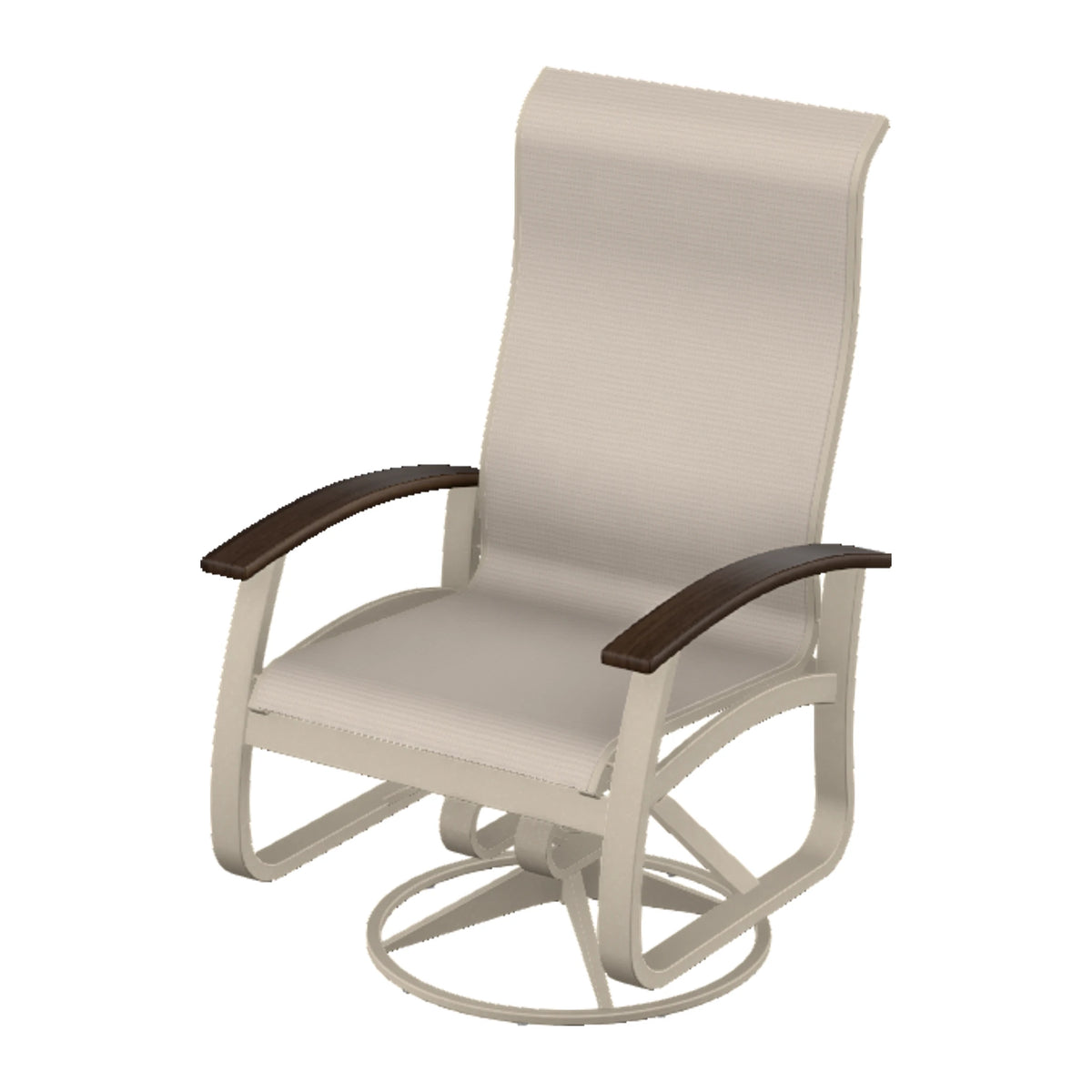 Belle Isle Sling Supreme Height Swivel Rocker — Desert Sand PC / Chestnut Accents