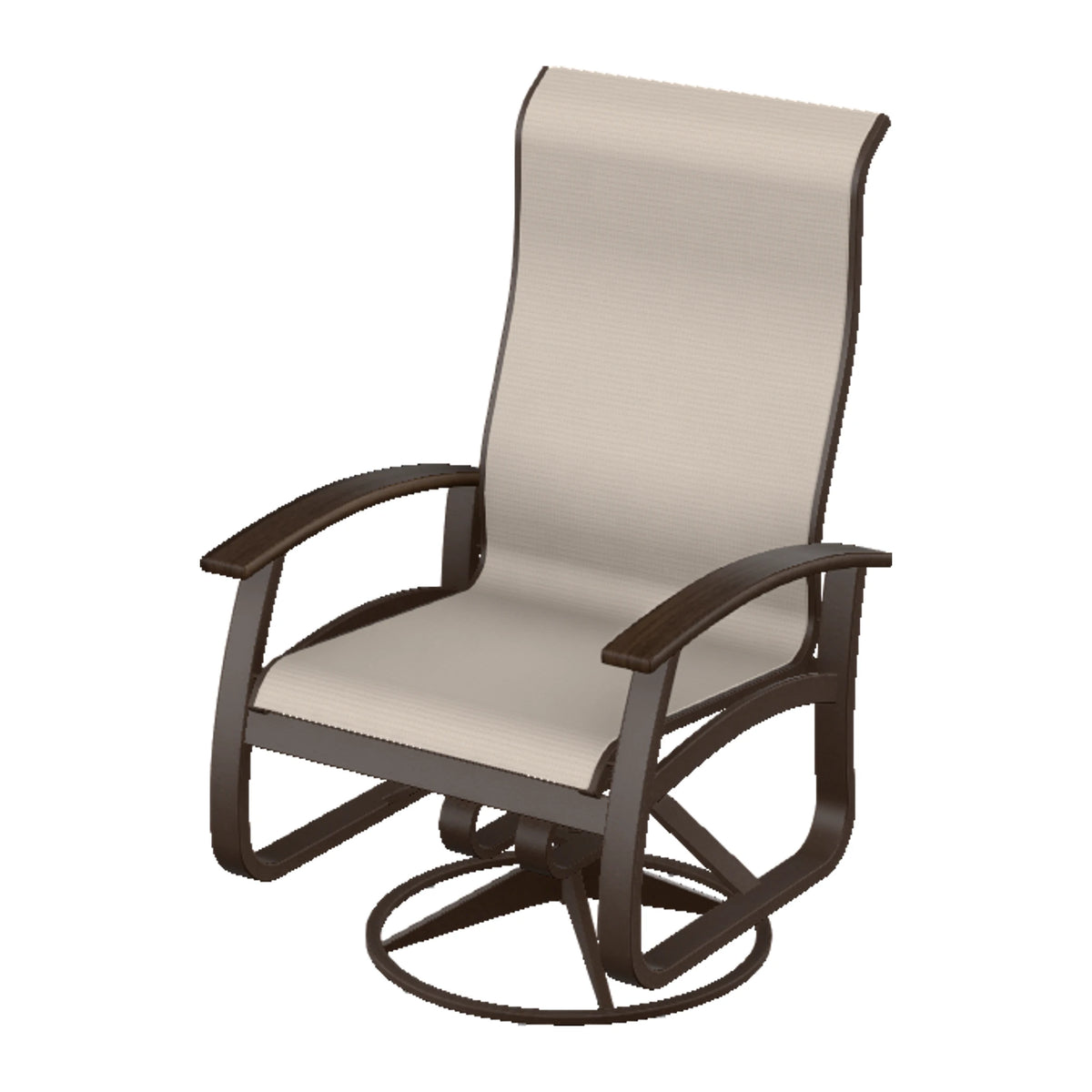 Belle Isle Sling Supreme Height Swivel Rocker — Kona PC / Chestnut Accents