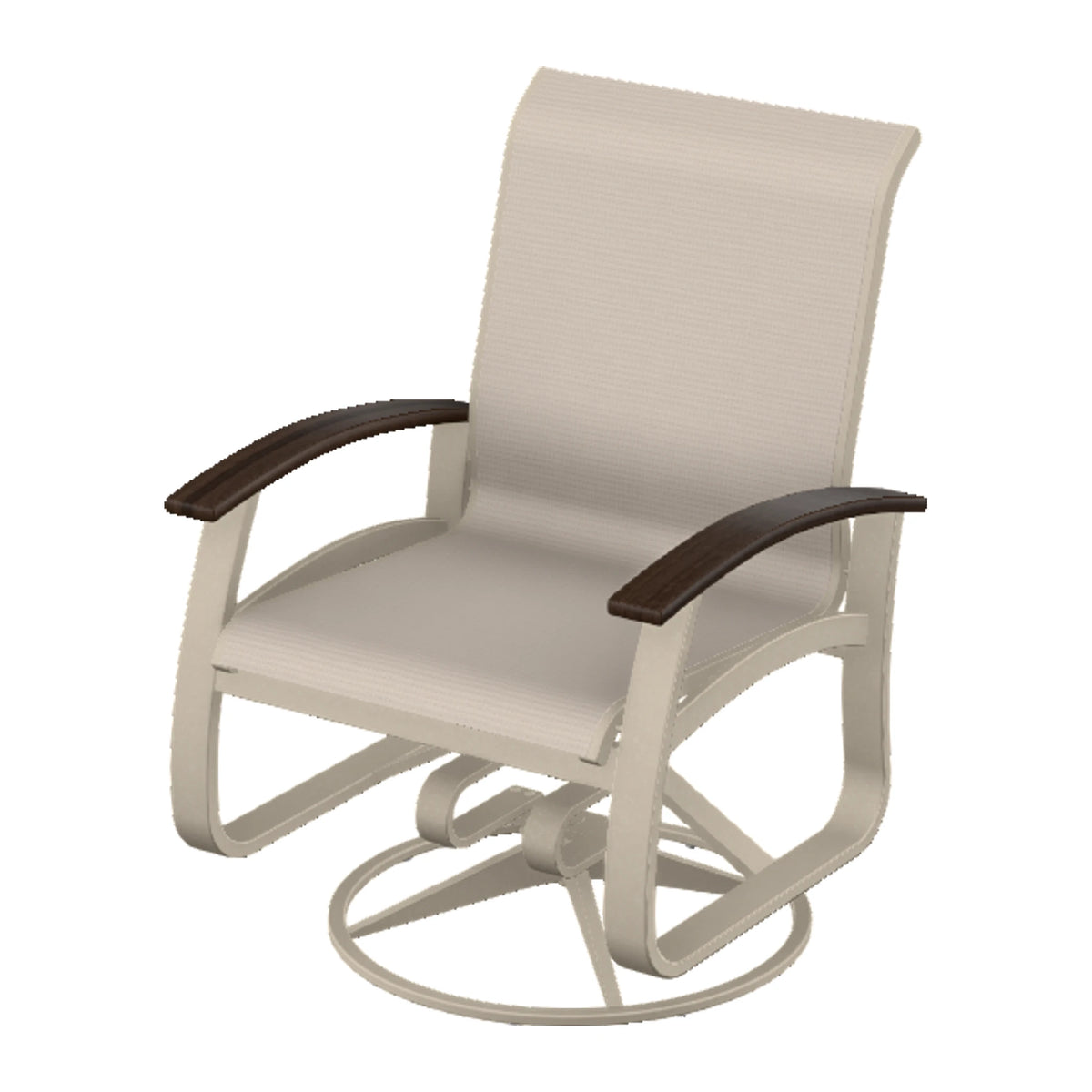 Belle Isle Sling Swivel Rocker — Desert Sand PC / Chestnut Accents