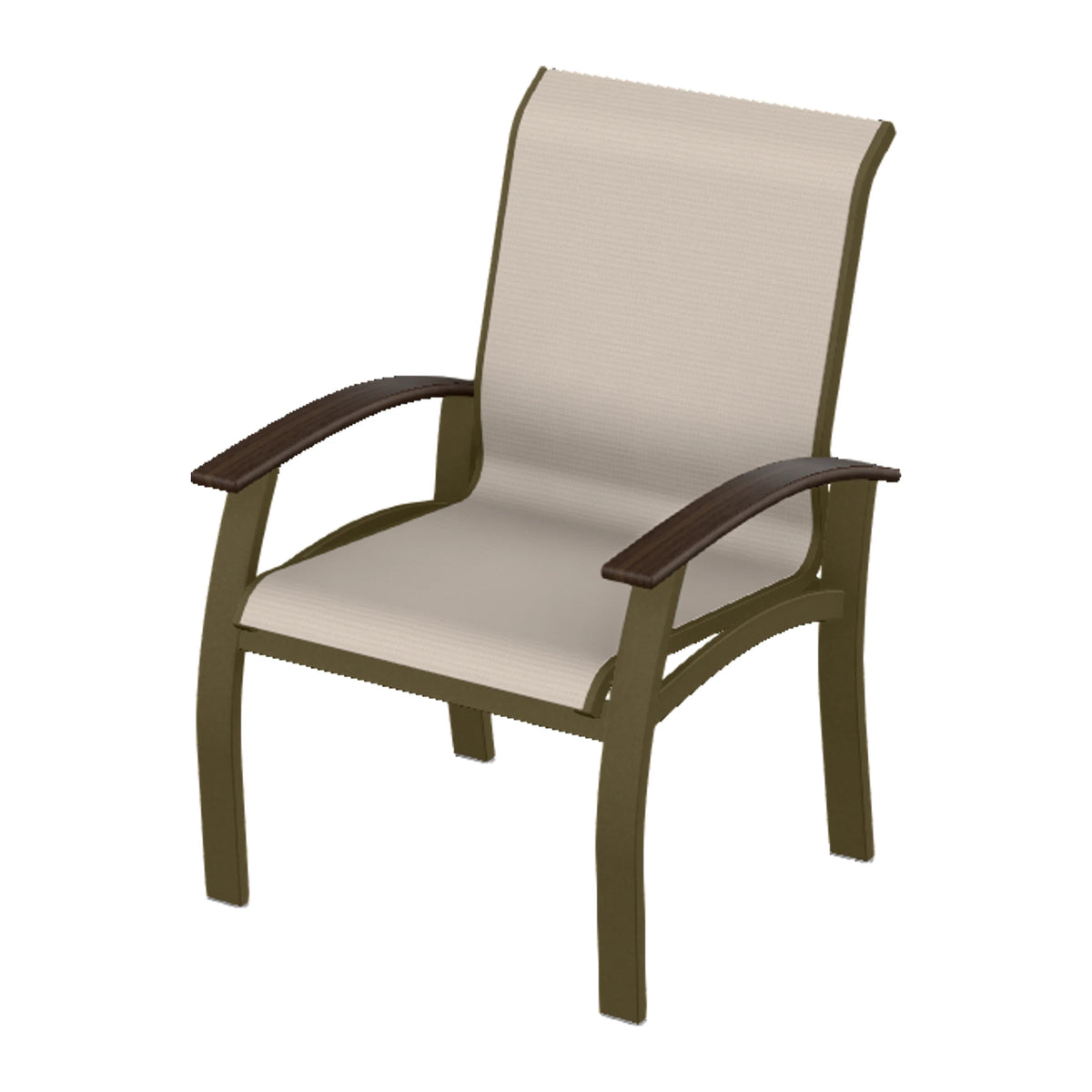 Belle Isle Sling Dining Armchair — Beachwood PC / Chestnut Accents
