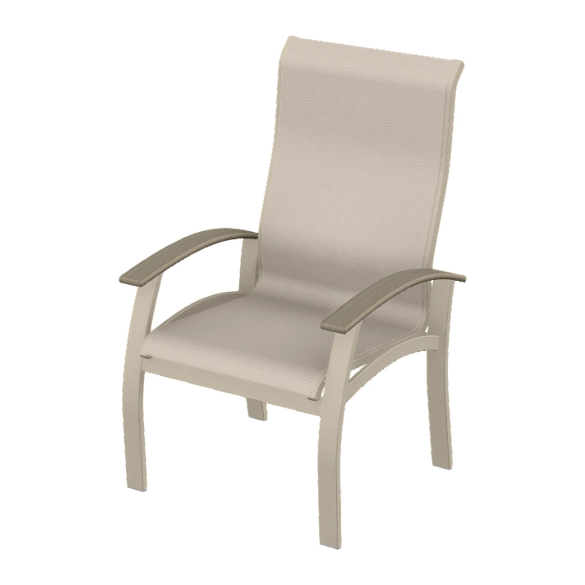Belle Isle Sling Supreme Height Armchair — Desert Sand PC / Weathered Wood Accent