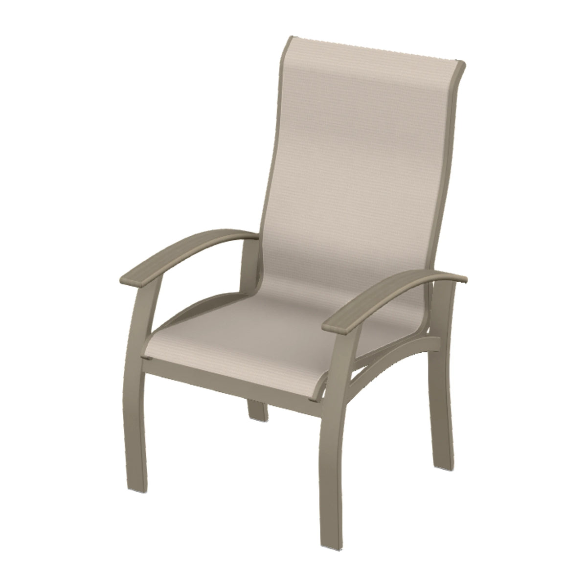 Belle Isle Sling Supreme Height Armchair — Storm PC / Weathered Wood Accent