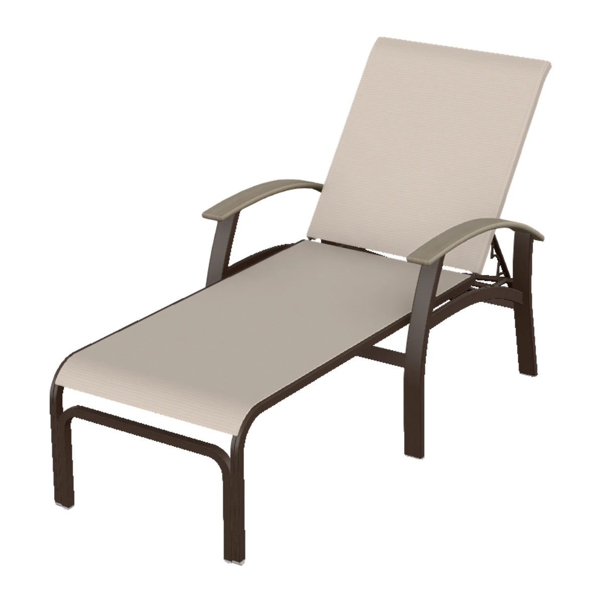 Belle Isle Sling Chaise — Kona PC / Weathered Wood Accent