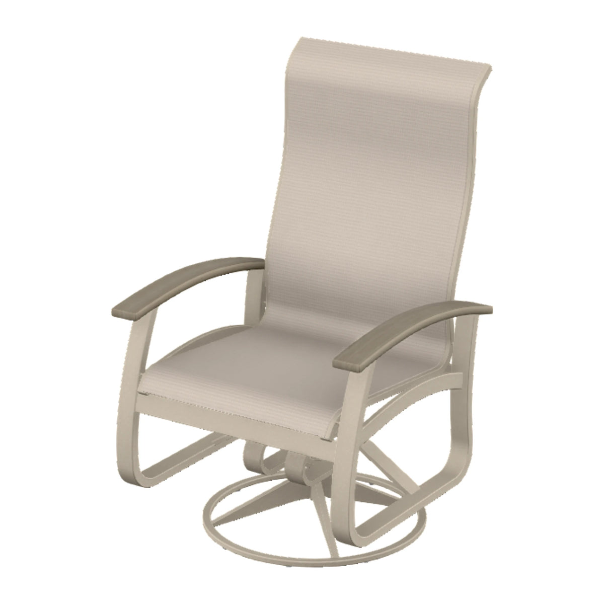 Belle Isle Sling Supreme Height Swivel Rocker — Desert Sand PC / Weathered Wood Accent