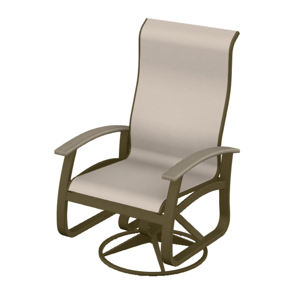 Belle Isle Sling Supreme Height Swivel Rocker — Beachwood PC / Weathered Wood Accent