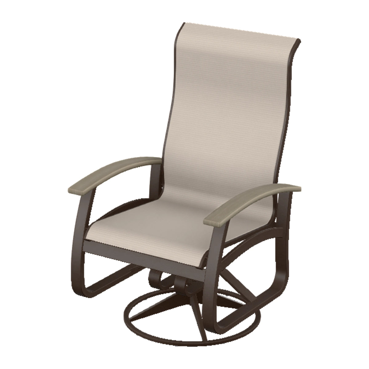 Belle Isle Sling Supreme Height Swivel Rocker — Kona PC / Weathered Wood Accent