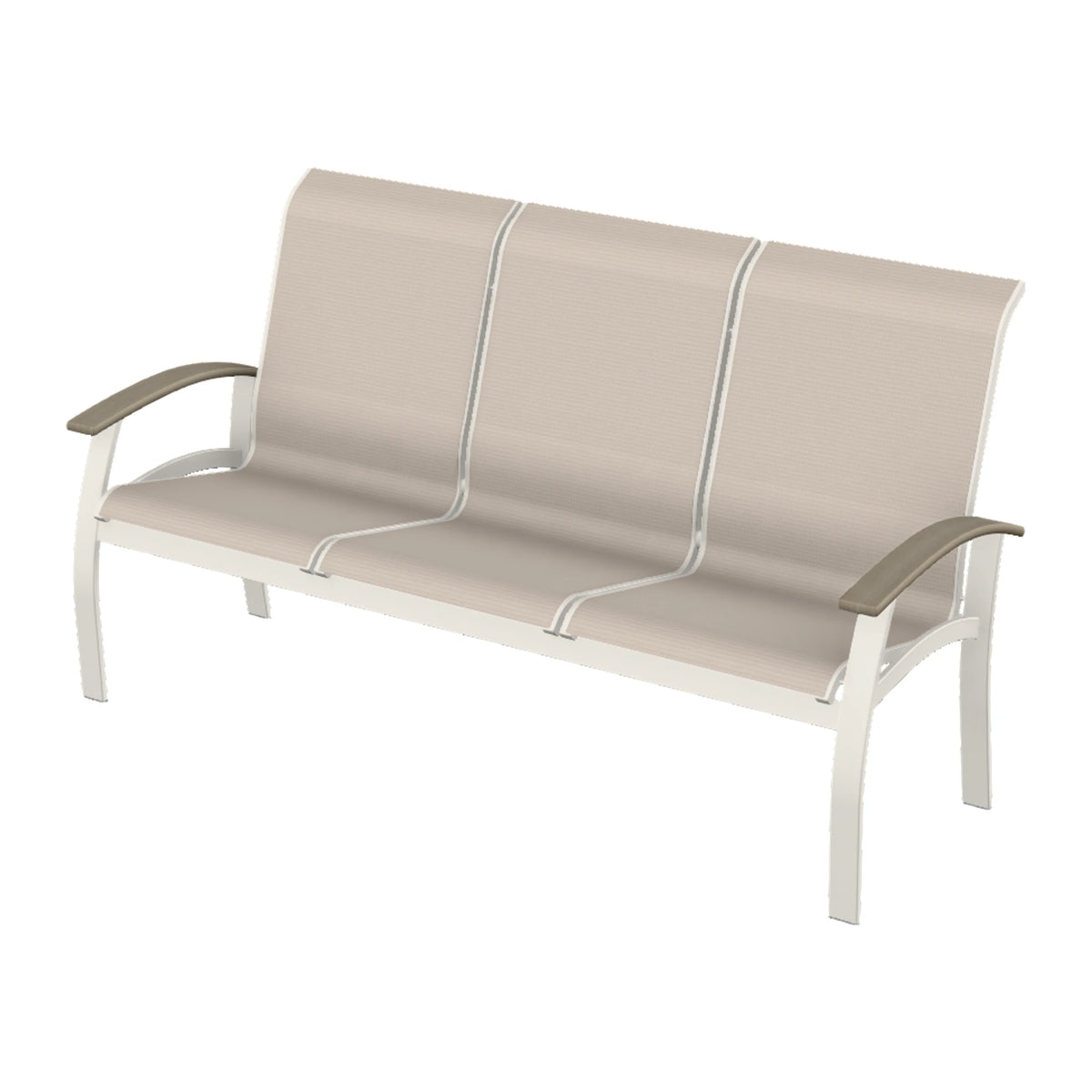 Belle Isle Sling Sofa — Snow PC / Weathered Wood Accent
