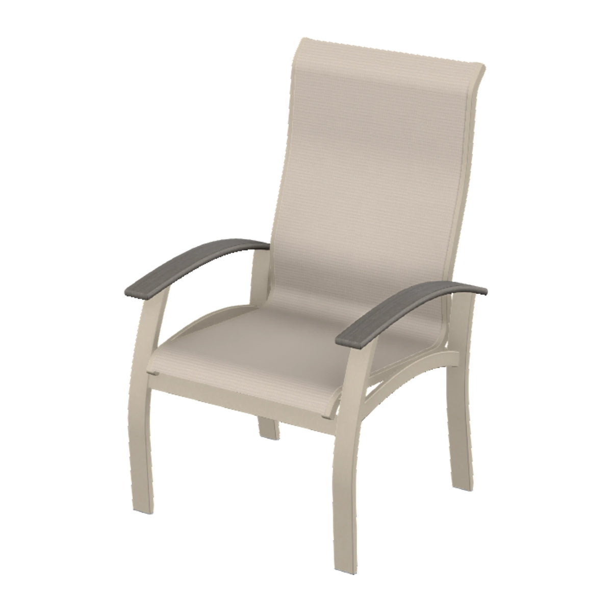 Belle Isle Sling Supreme Height Armchair — Desert Sand PC / Boardwalk Accents