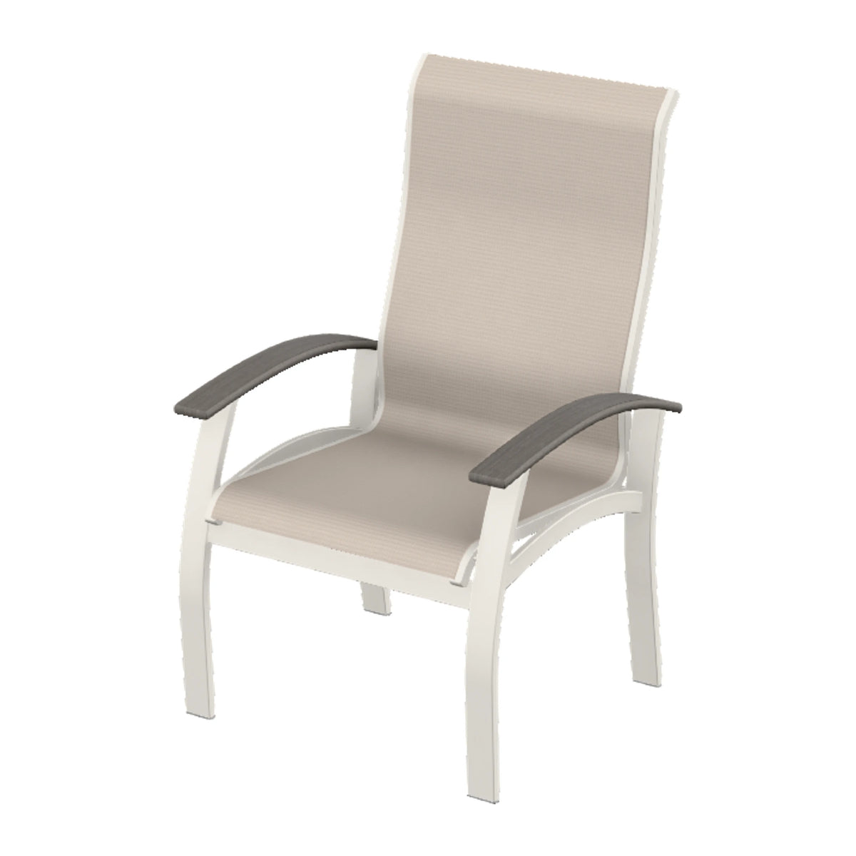 Belle Isle Sling Supreme Height Armchair — Snow PC / Boardwalk Accents