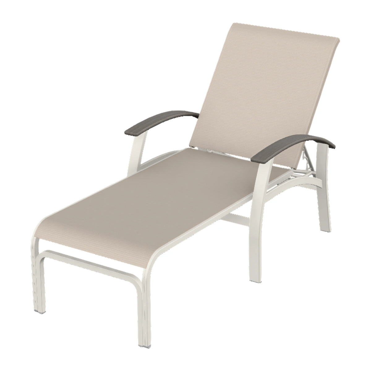 Belle Isle Sling Chaise — Snow PC / Boardwalk Accents