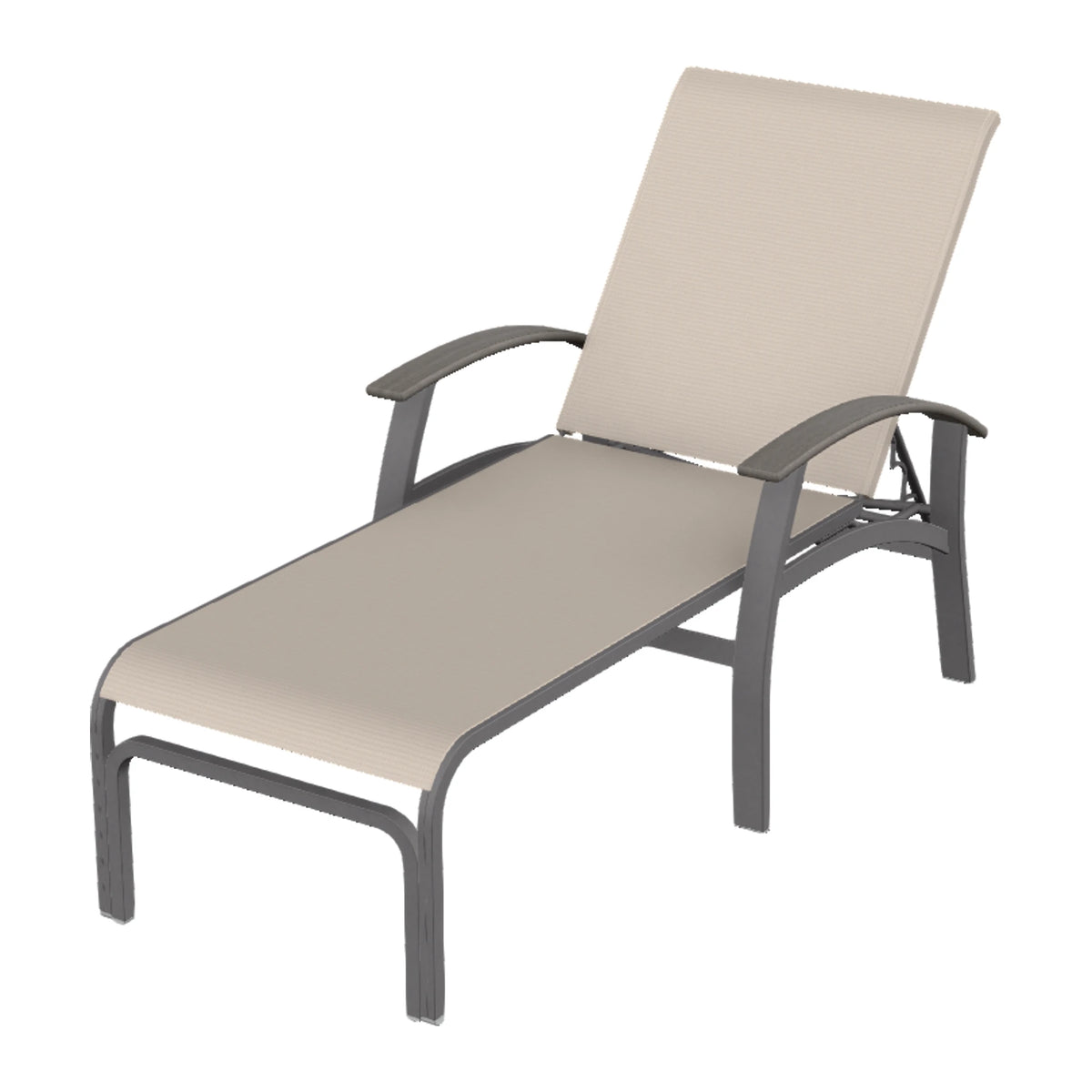 Belle Isle Sling Chaise — Graphite Txt PC / Boardwalk Accents