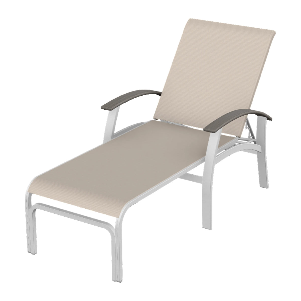 Belle Isle Sling Chaise — White Txt PC / Boardwalk Accents