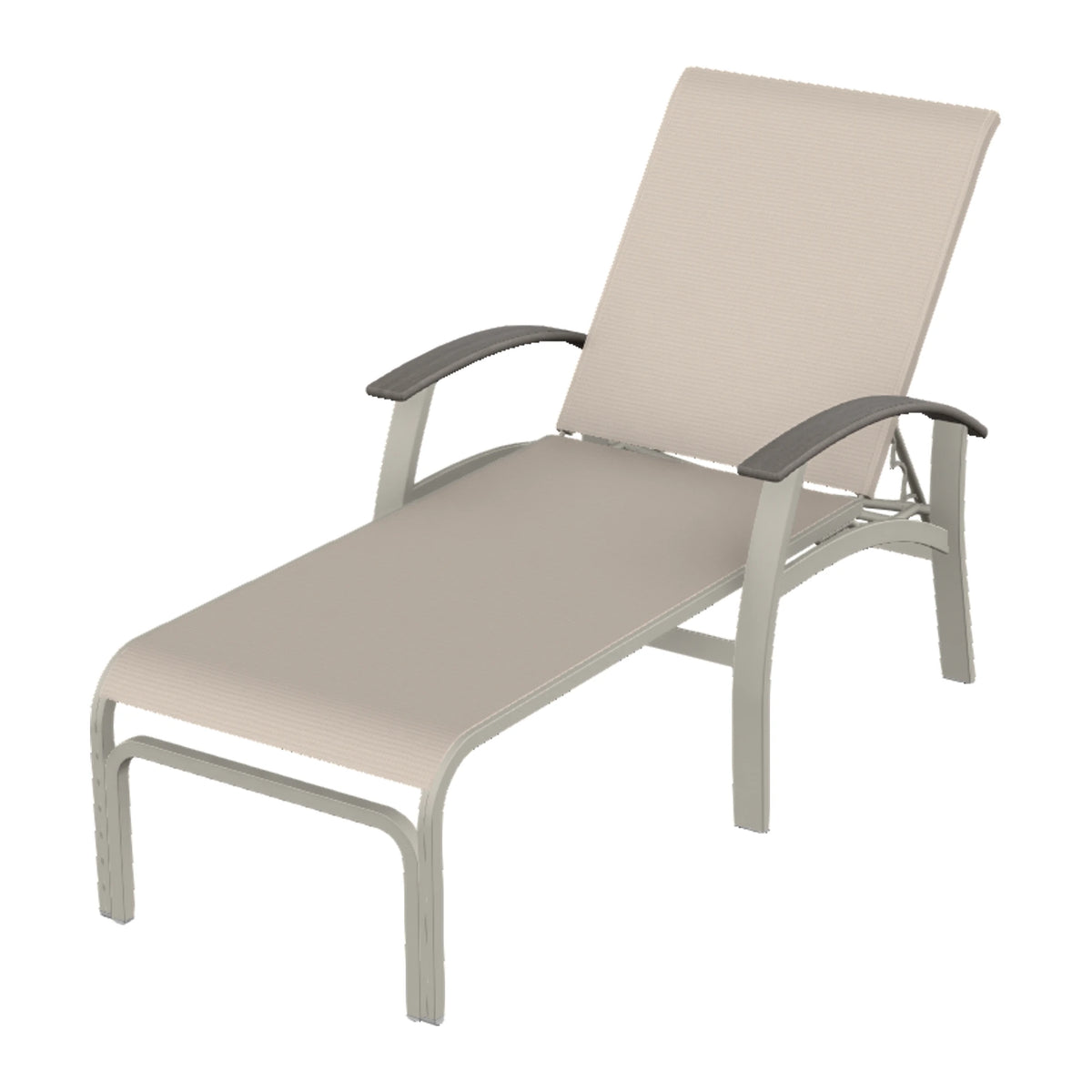 Belle Isle Sling Chaise — Warm Grey PC / Boardwalk Accents