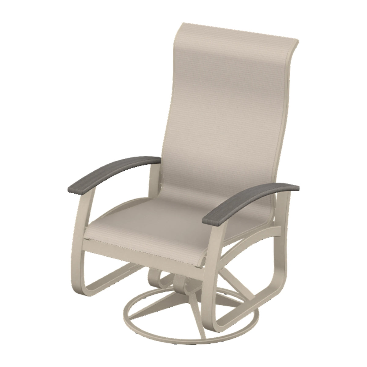 Belle Isle Sling Supreme Height Swivel Rocker — Desert Sand PC / Boardwalk Accents