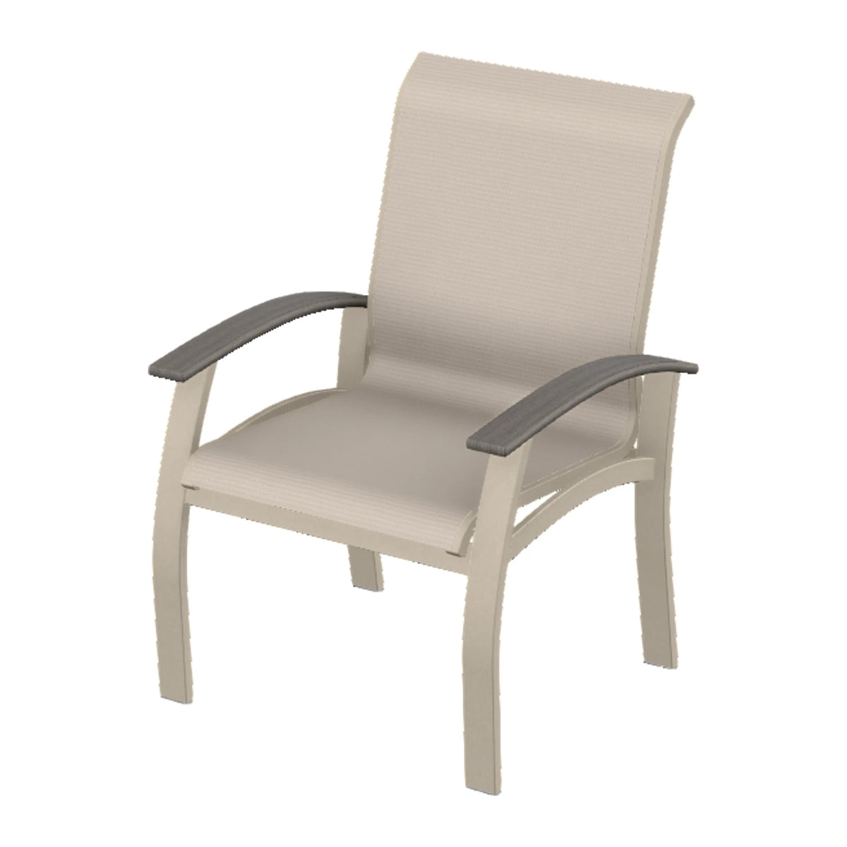 Belle Isle Sling Dining Armchair — Desert Sand PC / Boardwalk Accents
