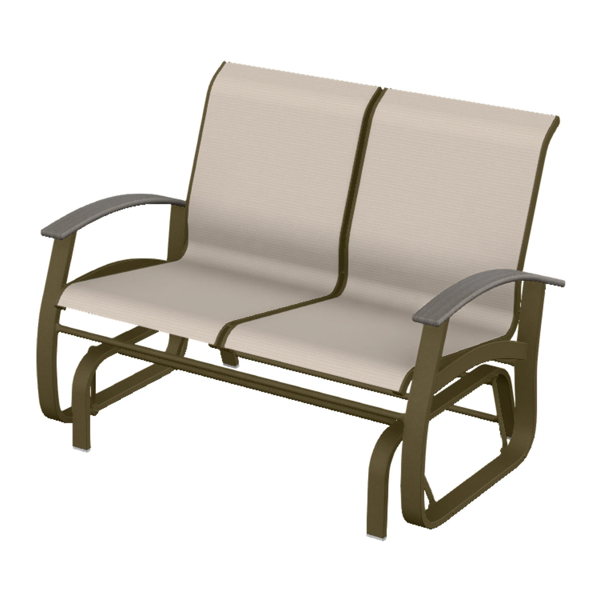 Belle Isle Sling Loveseat Glider — Beachwood PC / Boardwalk Accents