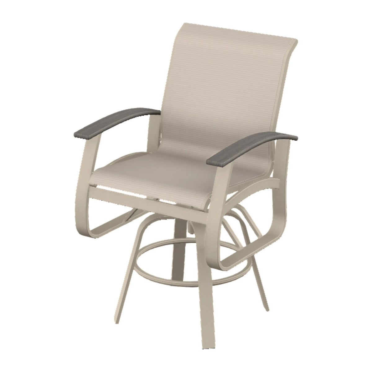 Belle Isle Sling Balcony Swivel Chair — Desert Sand PC / Boardwalk Accents