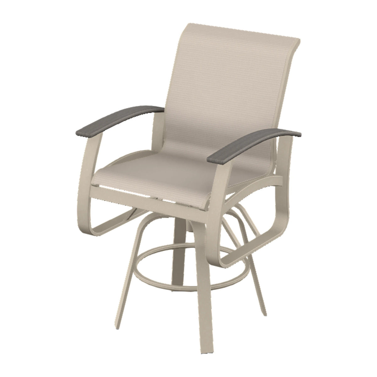 Belle Isle Sling Bar Swivel Chair — Desert Sand PC / Boardwalk Accents