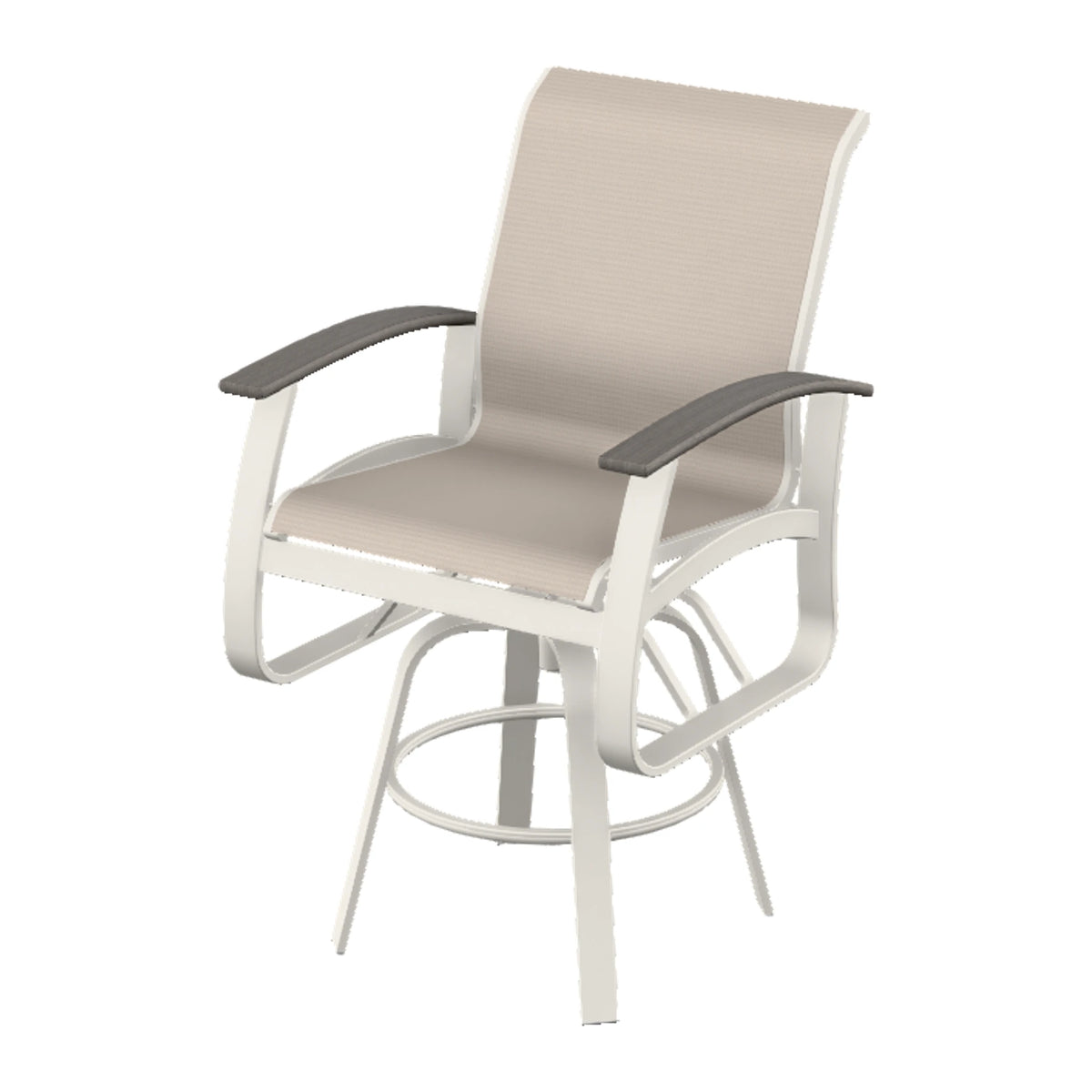 Belle Isle Sling Bar Swivel Chair — Snow PC / Boardwalk Accents