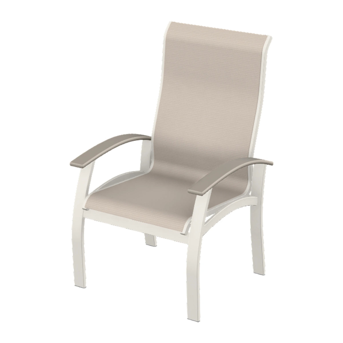 Belle Isle Sling Supreme Height Armchair — Snow PC / Warm Grey Accents